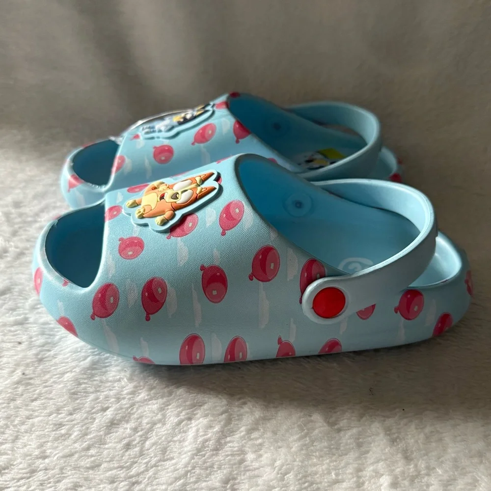 Bluey Kids Cartoon‎ Character Light Blue Clogs Size 11-12 Slip On Shoes New.